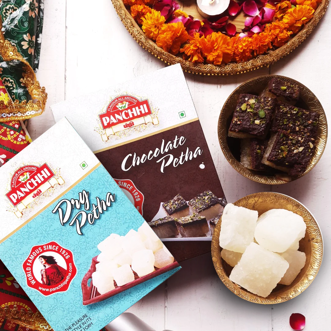 Plain Dry Petha - Chocolate Petha (Combo Pack of 2)