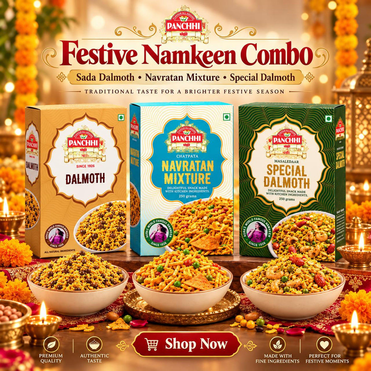 Sada Dalmoth - Navratan Mixture -  Special Dalmoth (Combo Pack of 3)